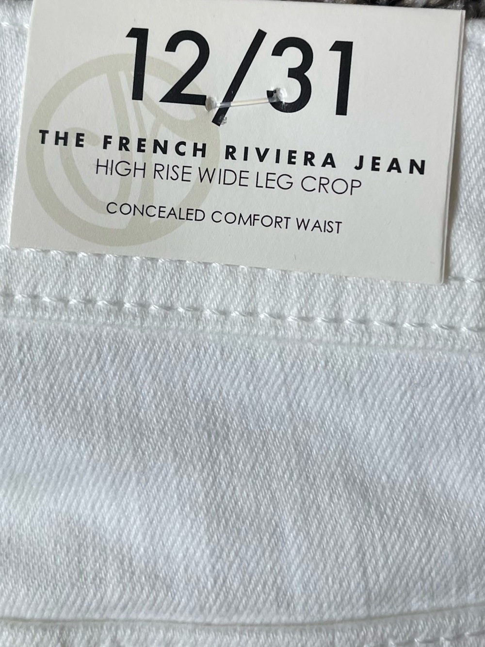 Curve Appeal The French Riviera Jean - White Wide Leg Crop Size 12/31 - Picture 4 of 5